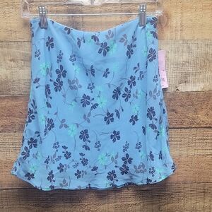 Wild Fable Blue Floral Mini Skirt